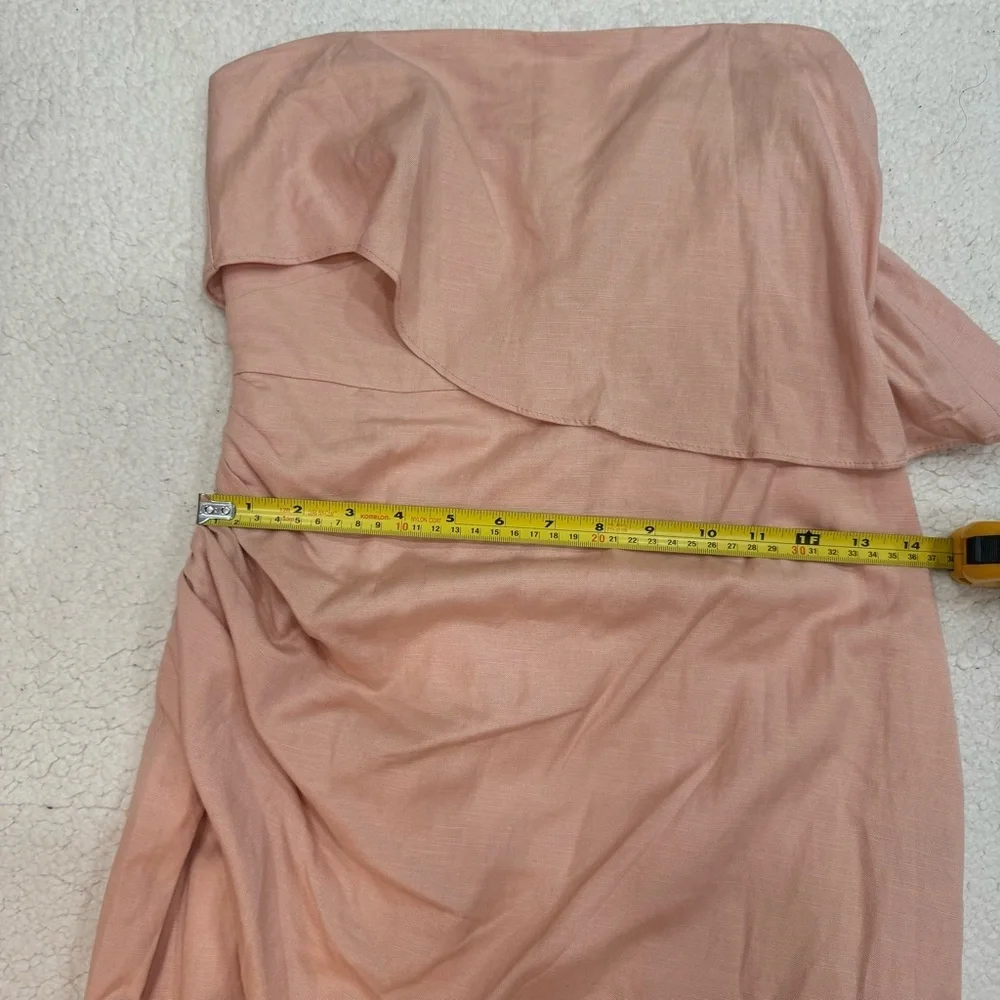 Rumer The Label Revolve Cascade Pink Midi Linen Blend Dress Size XS Retails $349 - Picture 9 of 13